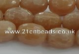 CMS1100 15.5 inches 12*16mm faceted rice moonstone gemstone beads