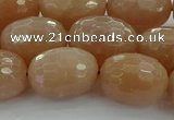 CMS1101 15.5 inches 13*18mm faceted rice moonstone gemstone beads