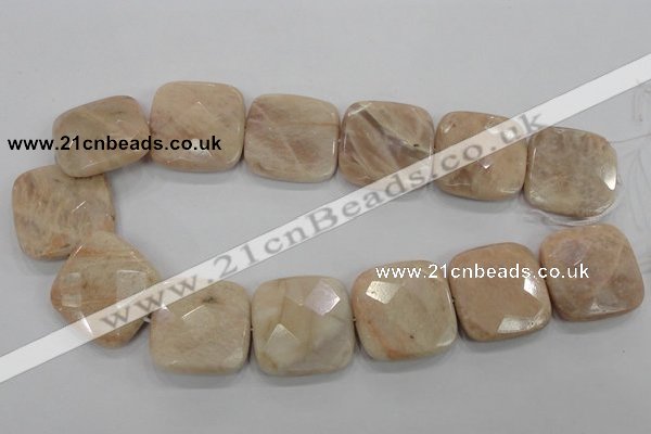 CMS112 15.5 inches 30*30mm faceted square moonstone gemstone beads