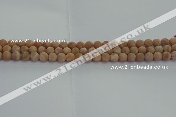 CMS1121 15.5 inches 6mm round matte moonstone gemstone beads