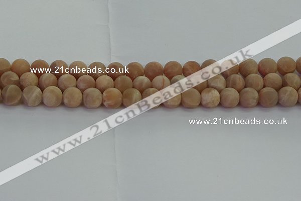 CMS1123 15.5 inches 10mm round matte moonstone gemstone beads