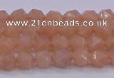 CMS1131 15.5 inches 6mm faceted nuggets peach moonstone beads