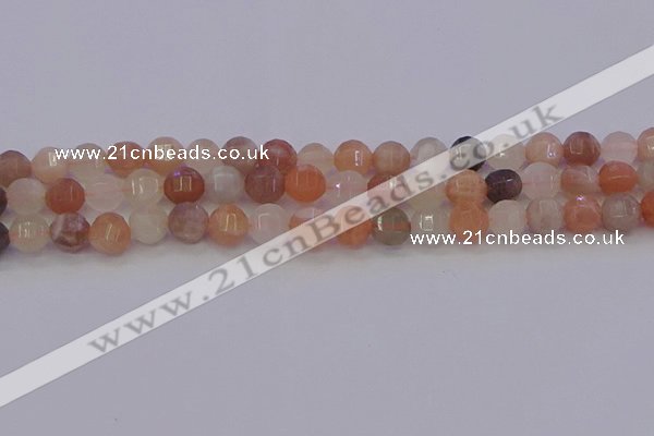 CMS1167 15.5 inches 8mm faceted round rainbow moonstone beads