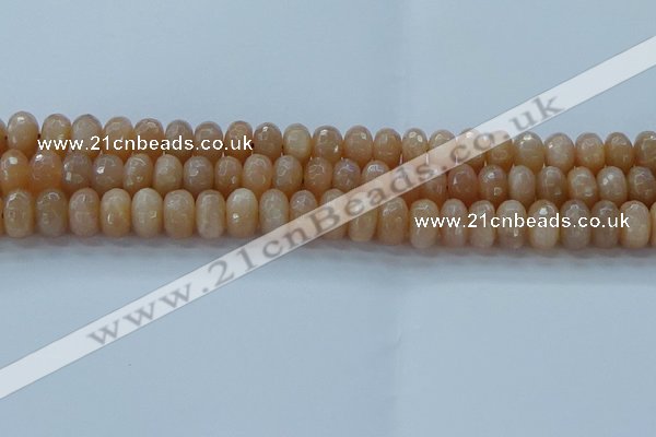 CMS1172 15.5 inches 6*10mm faceted rondelle moonstone beads