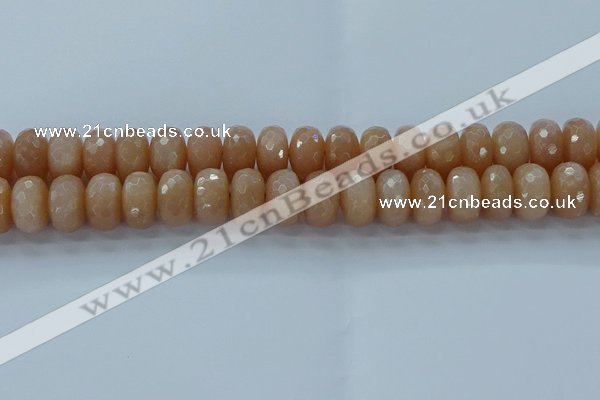 CMS1174 15.5 inches 8*14mm faceted rondelle moonstone beads