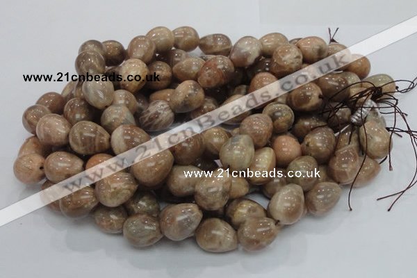 CMS12 15.5 inches 16*20mm teardrop moonstone gemstone beads wholesale