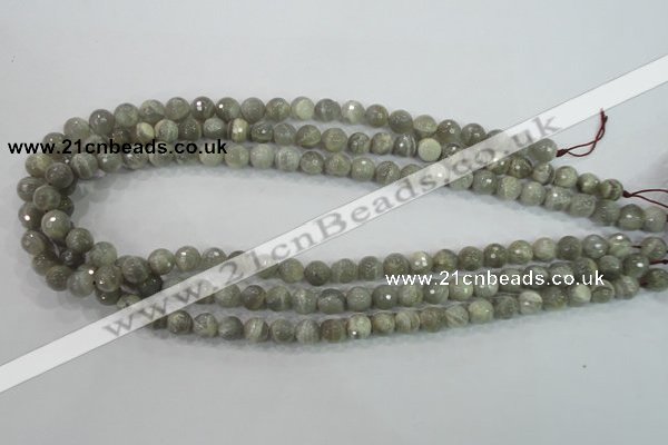 CMS123 15.5 inches 8mm faceted round moonstone gemstone beads