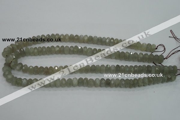 CMS128 15.5 inches 6*10mm faceted rondelle moonstone gemstone beads