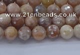 CMS1300 15.5 inches 4mm faceted round AB-color moonstone beads