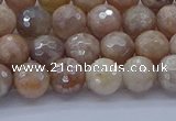 CMS1301 15.5 inches 6mm faceted round AB-color moonstone beads