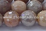 CMS1306 15.5 inches 16mm faceted round AB-color moonstone beads