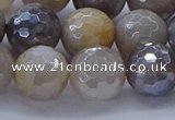 CMS1314 15.5 inches 12mm faceted round AB-color grey moonstone beads