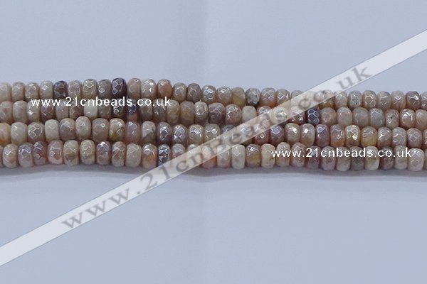 CMS1321 15.5 inches 4*6mm faceted rondelle AB-color moonstone beads