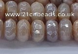 CMS1323 15.5 inches 6*10mm faceted rondelle AB-color moonstone beads