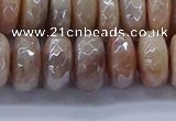 CMS1324 15.5 inches 7*12mm faceted rondelle AB-color moonstone beads