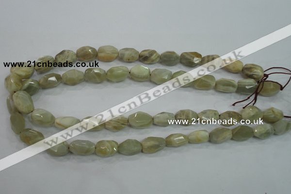 CMS133 15.5 inches 10*16mm faceted nugget moonstone gemstone beads