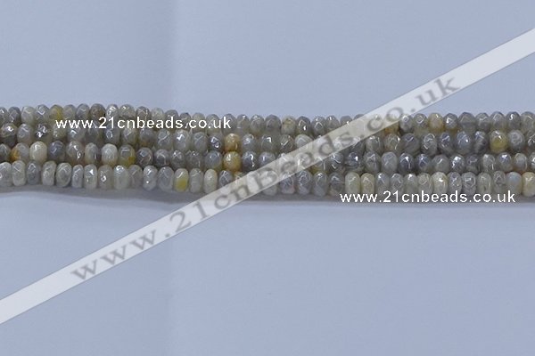 CMS1331 15.5 inches 4*6mm faceted rondelle AB-color grey moonstone beads