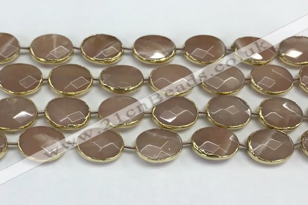 CMS1346 7.5 inches 15*20mm faceted oval moonstone beads