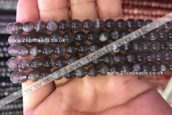 CMS1428 15.5 inches 6mm round black moonstone gemstone beads