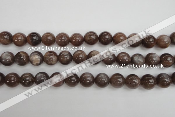 CMS145 15.5 inches 12mm round natural grey moonstone beads