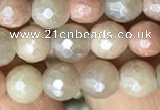 CMS1451 15.5 inches 6mm faceted round AB-color moonstone beads