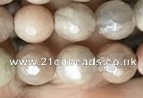 CMS1452 15.5 inches 8mm faceted round AB-color moonstone beads