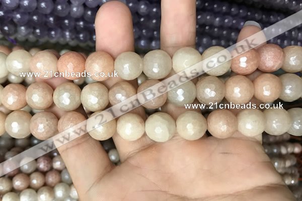 CMS1454 15.5 inches 12mm faceted round AB-color moonstone beads