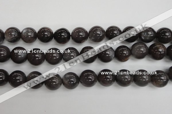 CMS148 15.5 inches 14mm round natural grey moonstone beads