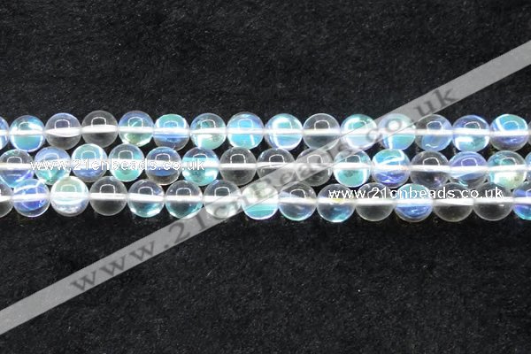 CMS1504 15.5 inches 12mm round synthetic moonstone beads wholesale