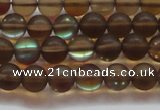 CMS1526 15.5 inches 6mm round matte synthetic moonstone beads