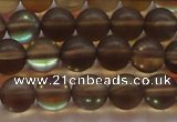 CMS1528 15.5 inches 10mm round matte synthetic moonstone beads