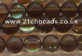 CMS1529 15.5 inches 12mm round matte synthetic moonstone beads