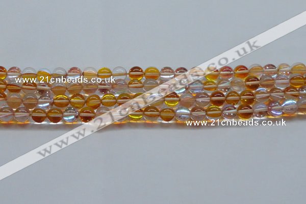 CMS1533 15.5 inches 10mm round synthetic moonstone beads wholesale