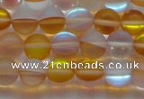 CMS1537 15.5 inches 8mm round matte synthetic moonstone beads