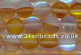 CMS1539 15.5 inches 12mm round matte synthetic moonstone beads