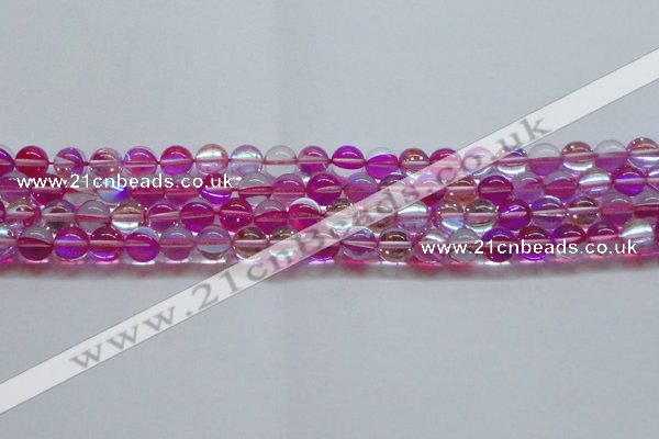 CMS1542 15.5 inches 8mm round synthetic moonstone beads wholesale