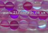 CMS1547 15.5 inches 8mm round matte synthetic moonstone beads