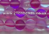 CMS1548 15.5 inches 10mm round matte synthetic moonstone beads