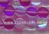 CMS1549 15.5 inches 12mm round matte synthetic moonstone beads