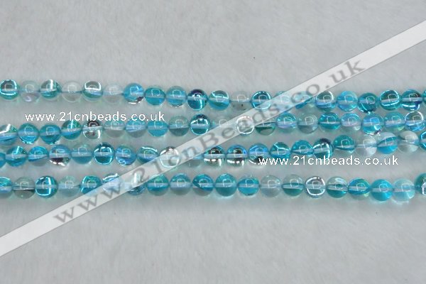 CMS1552 15.5 inches 8mm round synthetic moonstone beads wholesale