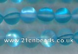 CMS1557 15.5 inches 8mm round matte synthetic moonstone beads