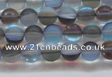 CMS1566 15.5 inches 6mm round matte synthetic moonstone beads