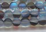 CMS1567 15.5 inches 8mm round matte synthetic moonstone beads