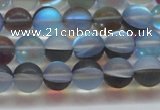 CMS1567 15.5 inches 8mm round matte synthetic moonstone beads