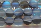 CMS1569 15.5 inches 12mm round matte synthetic moonstone beads