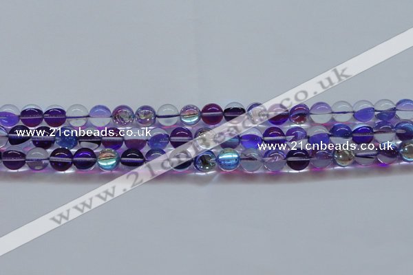 CMS1573 15.5 inches 10mm round synthetic moonstone beads wholesale