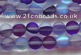 CMS1576 15.5 inches 6mm round matte synthetic moonstone beads