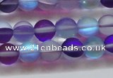 CMS1577 15.5 inches 8mm round matte synthetic moonstone beads