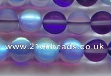 CMS1578 15.5 inches 10mm round matte synthetic moonstone beads