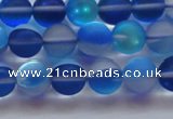 CMS1588 15.5 inches 10mm round matte synthetic moonstone beads